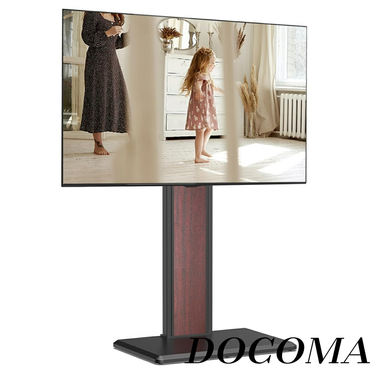 【まとめ買いで最大500円OFFクーポン!】【送料無料】ロータイプ 32-65インチテレビ対応 壁寄せ テレビ台 背面収納付 高さ角度調節可能 耐荷重40kg ブラック ウォールナット 裏表両用 F02W1443L
