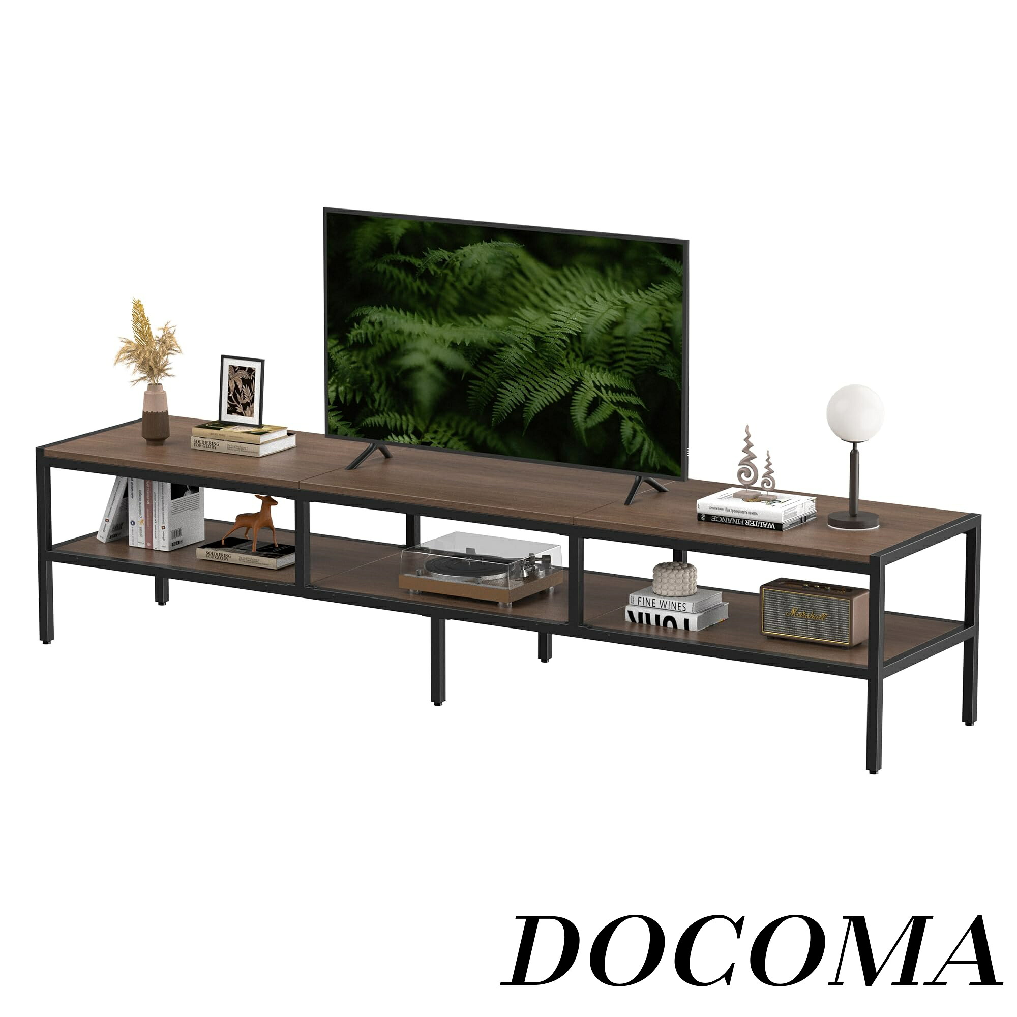 【まとめ買いで最大500円OFFクーポン!】【送料無料】テレビボード テレビラック ローボード 幅180cm 奥行40cm 高さ38cm tv台 収納付き テレビ台 55型対応 おしゃれ (ウォールナット色 幅180cm)