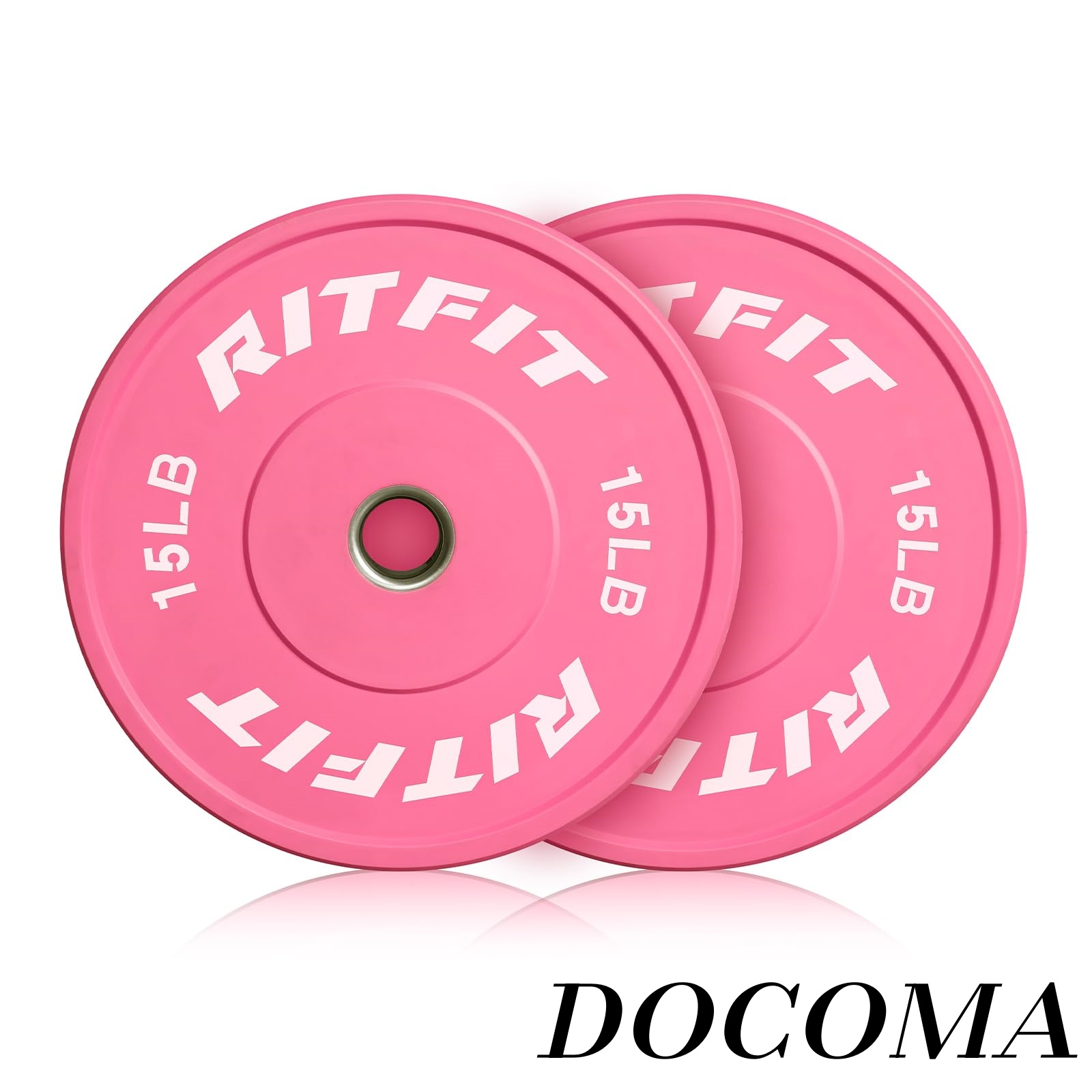 【まとめ買いで最大500円OFFクーポン!】【送料無料】バンパープレート バンパーゴムプレート バーベルプレート ラバープレート ウエイトトレーニング クロスフィット ペア ピンク ２枚セット｜ドゥコマ