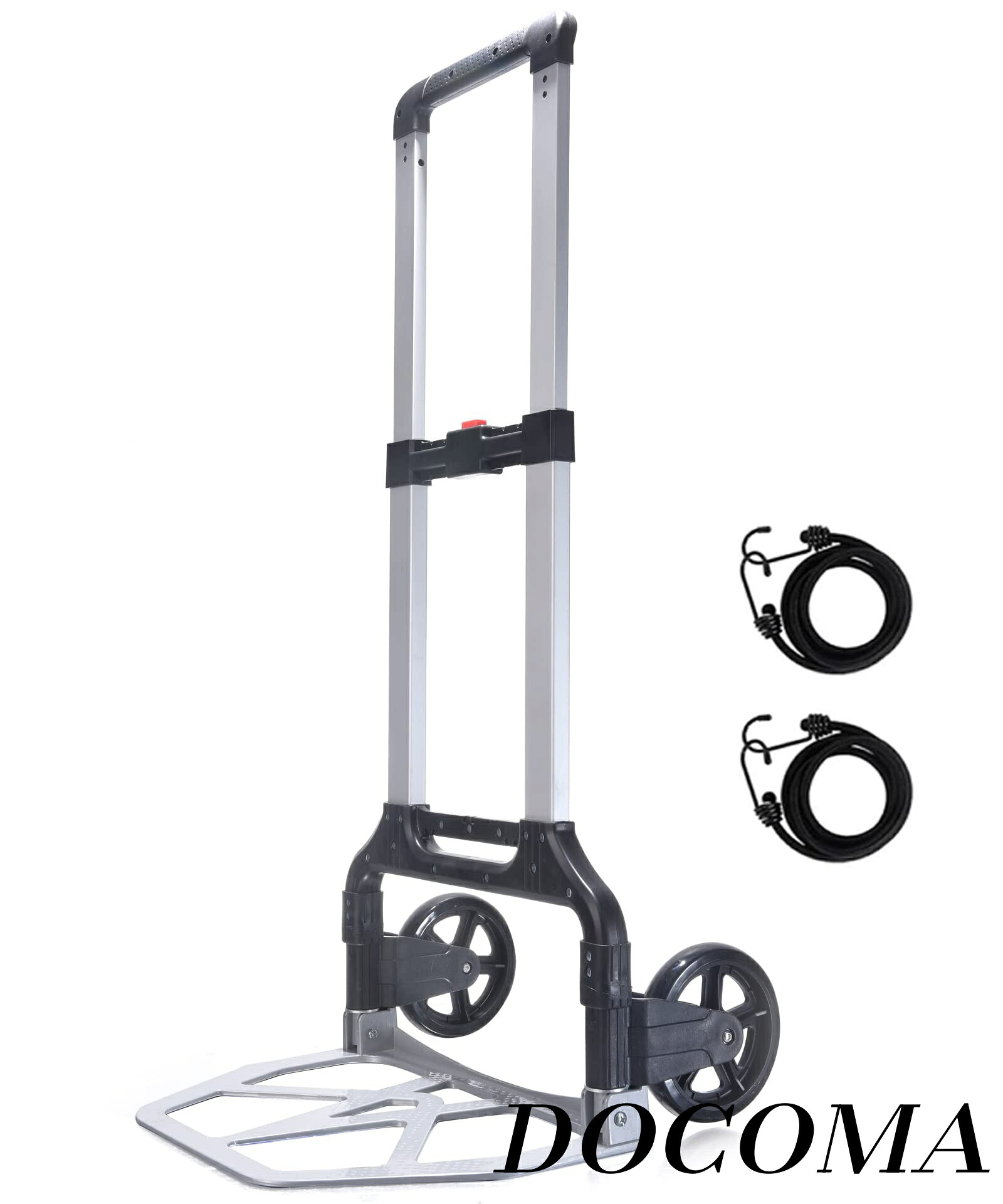 【まとめ買いで最大500円OFFクーポン!】【送料無料】台車 運搬キャリー 耐荷重150KG 多用途カート 組み立て不要 折りたたみ コンパクト キャンプ アウトドア 引っ越し 災害時 買い物 旅行 固定ロープ2本付き (ブラック)