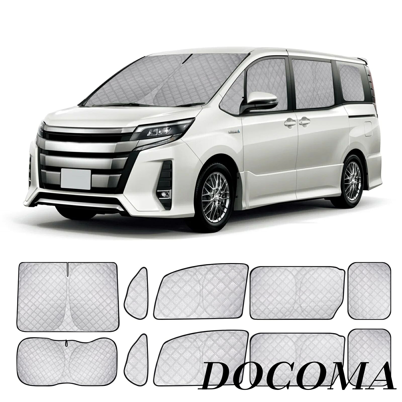 【まとめ買いで最大500円OFFクーポン!】【送料無料】ヴォクシー ノア 80系 車種専用 サンシェード 車用 断熱 遮光シェード 全窓目隠し 車窓日よけ 車中泊グッズ アウトドア VOXY NOAH 80系 日除け 防災 取付簡単 収納袋付き FT03-NR80｜ドゥコマ