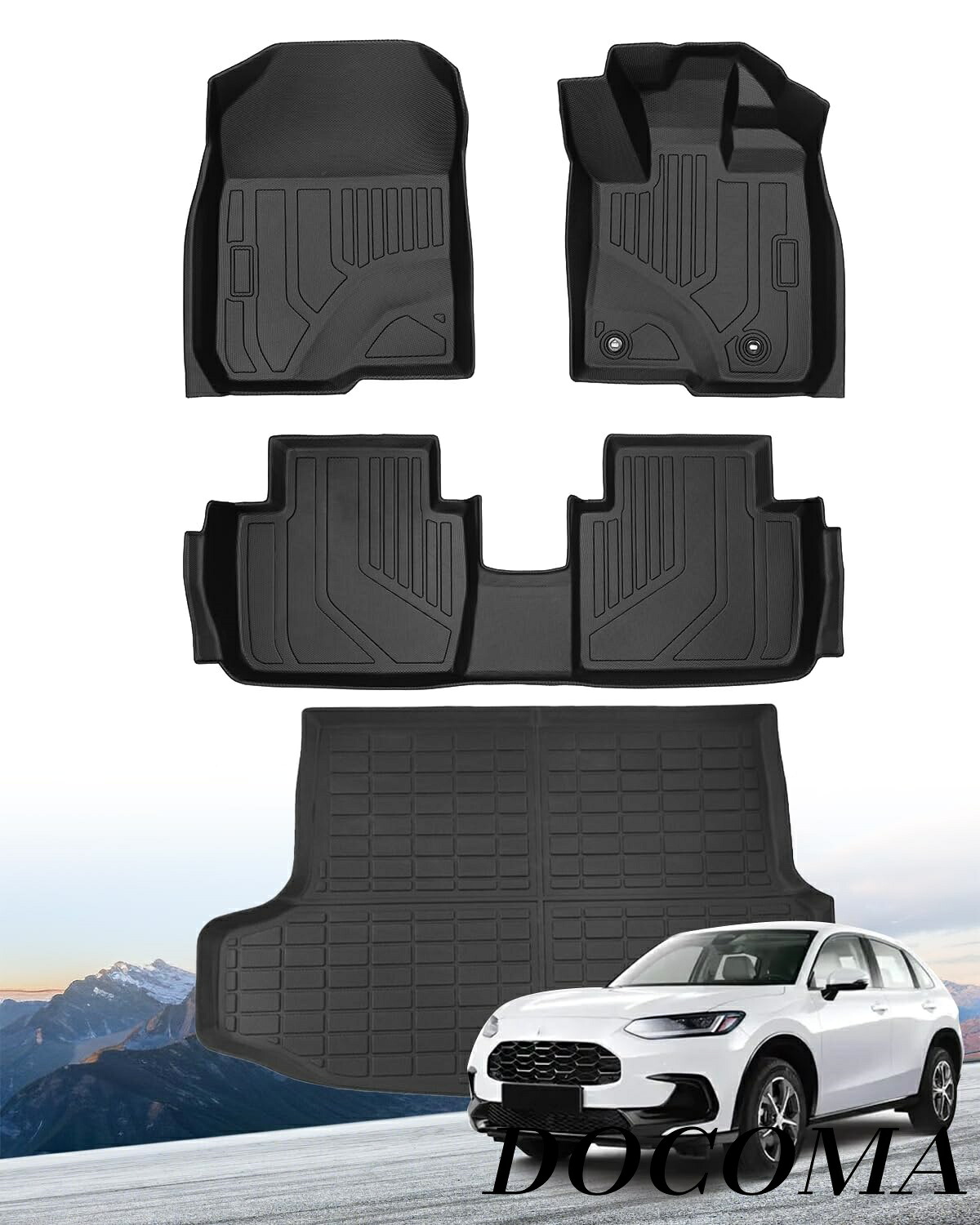 【まとめ買いで最大500円OFFクーポン!】【送料無料】ZR-V RZ系専用 フロアマット セカンドマット トランクマット 2023年モデル以降対応 TPE素材 防水 滑り止め カーゴマット 車種専用設計 取付簡単 4点セット