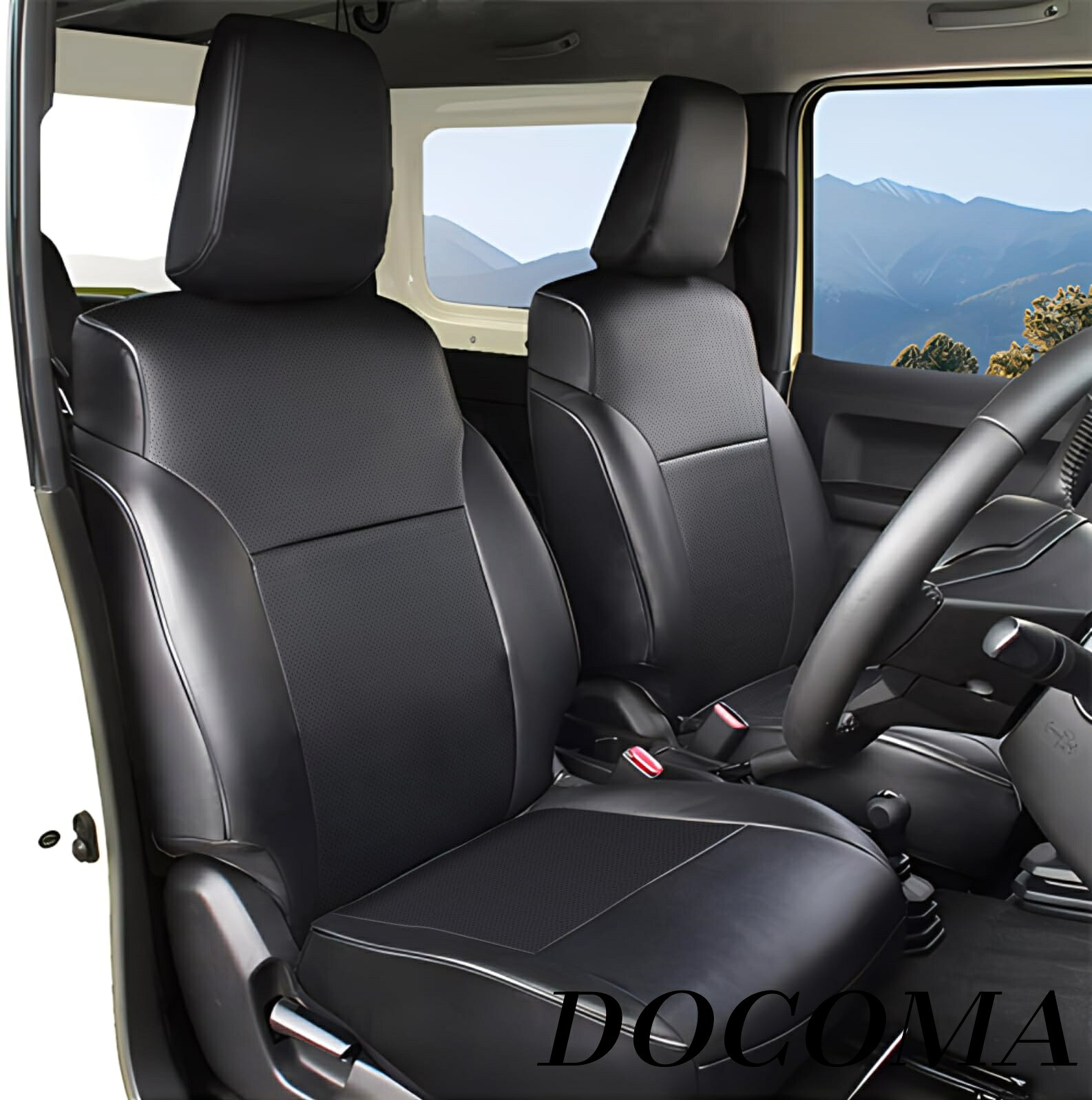 【まとめ買いで最大500円OFFクーポン!】【送料無料】シートカバー 新型 ジムニー jb64 XC/XL ジムニーシエラ JC/JL JB74 フロントのみ 専用設計 puレザー 防水 シート保護カバー ブラック