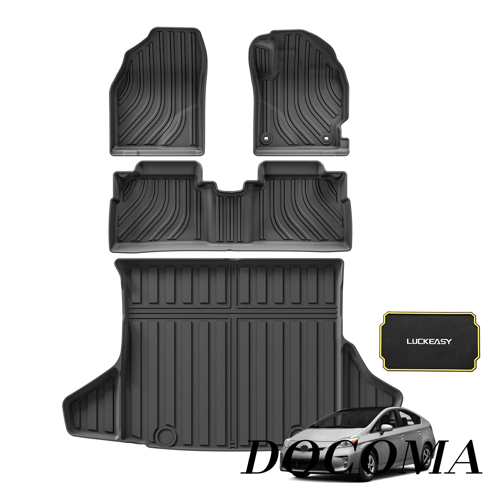 【まとめ買いで最大500円OFFクーポン!】【送料無料】トヨタ プリウス 30系 前期 後期 専用 3Dフロアマット+セカンドマット+ラゲッジマット PRIUS ZVW30 2009年5月-2015年12月 カーマット 車種専用設計 立体構造 防水マット TPE素材 滑り防止 耐汚れ カスタムパーツ 取付簡単|ドゥコマ