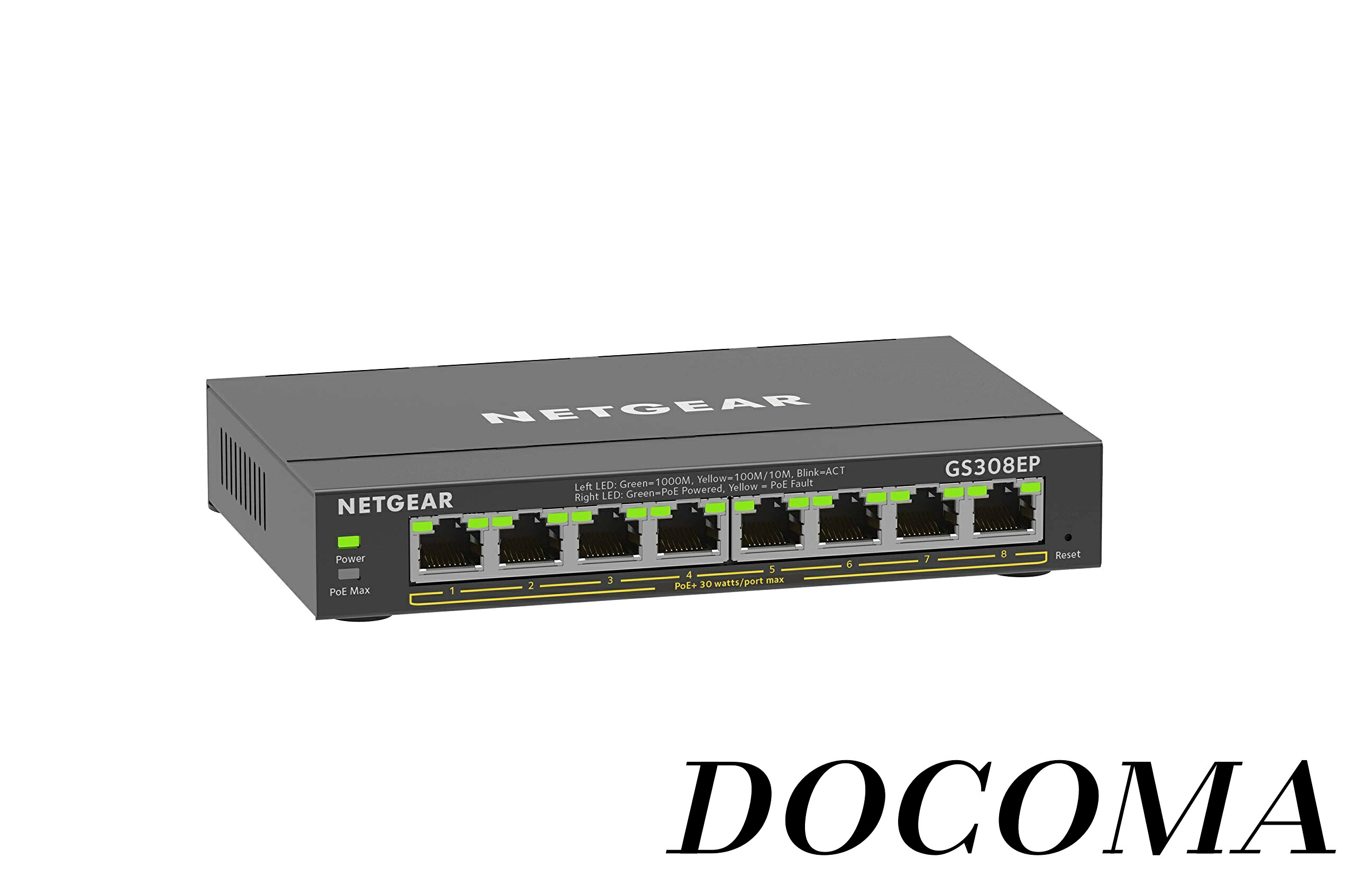 【まとめ買いで最大500円OFFクーポン!】【送料無料】アンマネージプラス スイッチングハブ ギガ8ポート PoE+対応(全体62W) 卓上型コンパクト GS308EP VLAN QoS 静音ファンレス 省電力 5年保証｜ドゥコマ
