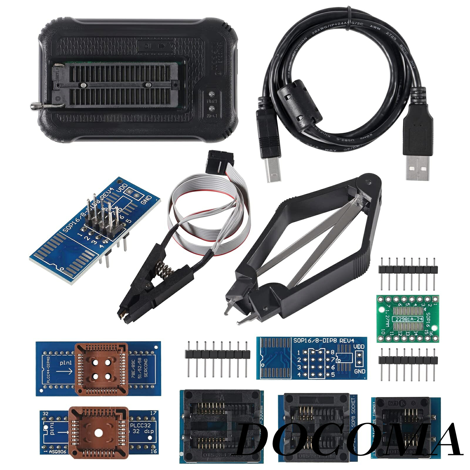 【まとめ買いで最大500円OFFクーポン!】【送料無料】TL866-3Gプログラマーサポート31000+ICS EPROM/MCU/SPI/Nor/NANDフラッシュ/EMMC/ICテスター/TL866CS TL866II Plus交換用9アダプター(T48プログラマーホスト+9アダプター)。|ドゥコマ