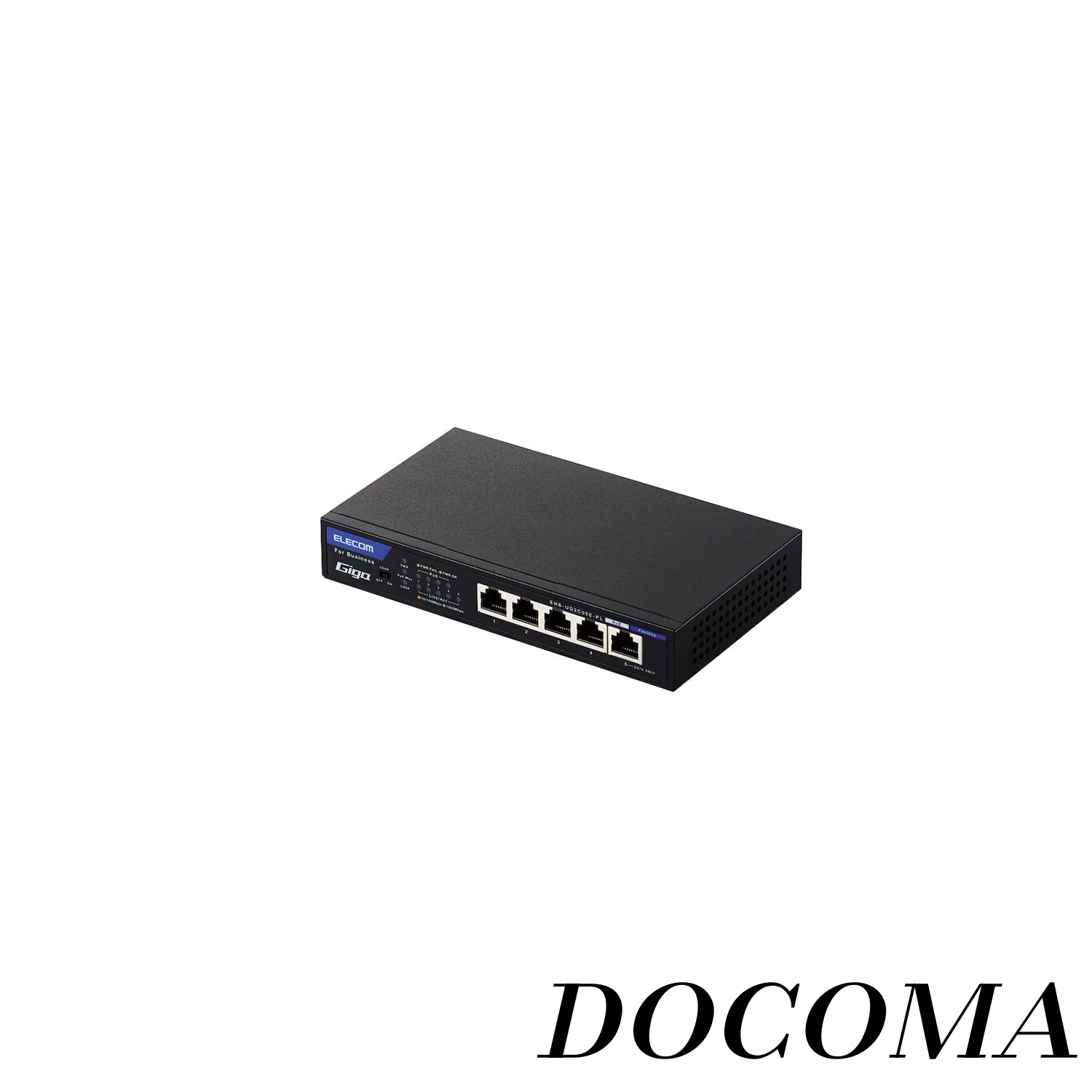 【まとめ買いで最大500円OFFクーポン!】【送料無料】スイッチングハブ 5ポート ノンインテリジェント Giga対応 PoE給電対応 ACアダプタ給電 小型 法人向け ブラック EHB-UG2C05E-PL|ドゥコマ