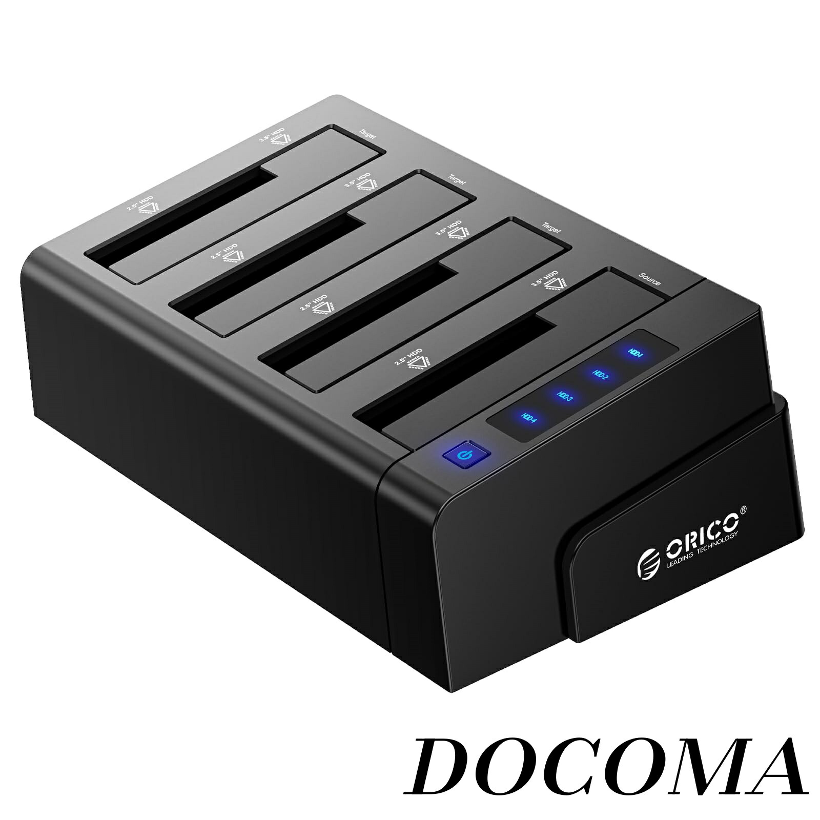 【まとめ買いで最大500円OFFクーポン!】【送料無料】USB3.0 HDDケース クローン機能付き 2.5 / 3.5インチ SATA HDD/SSD 対応 4ベイ ハードディスクケース 工具不要 10TB*4台対応 電源アダプター付 ブラック 6648US3