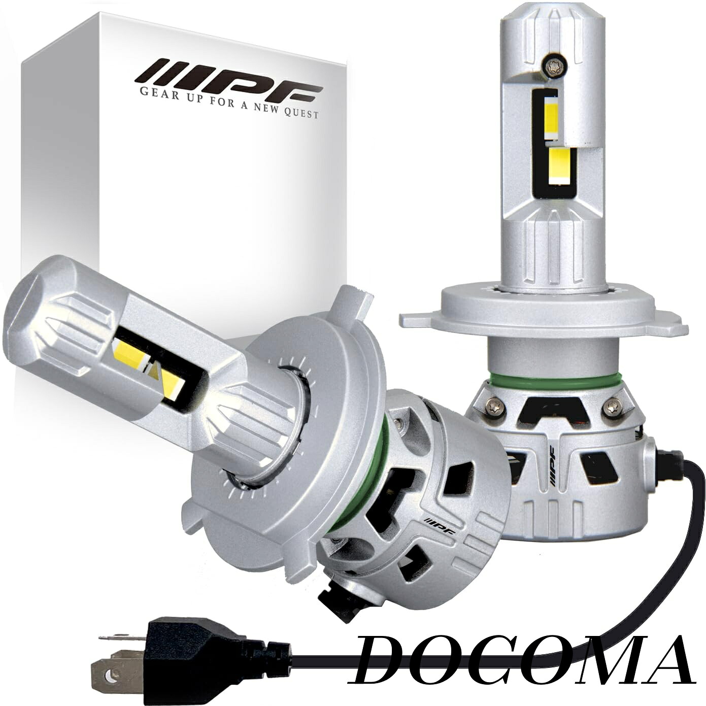 【まとめ買いで最大500円OFFクーポン!】【送料無料】by IPF ヘッドライト フォグランプ LED 車用 H4 Hi/Lo切替 10000lm/8000lm ハイパワー 超ハイルーメン仕様Ver2 4000K 温白色 12V24V兼用 2本入 新車検対応 ドライバーユニット一体型 冷却ファン内蔵 ヒートパイプ採用 コン｜ドゥコマ