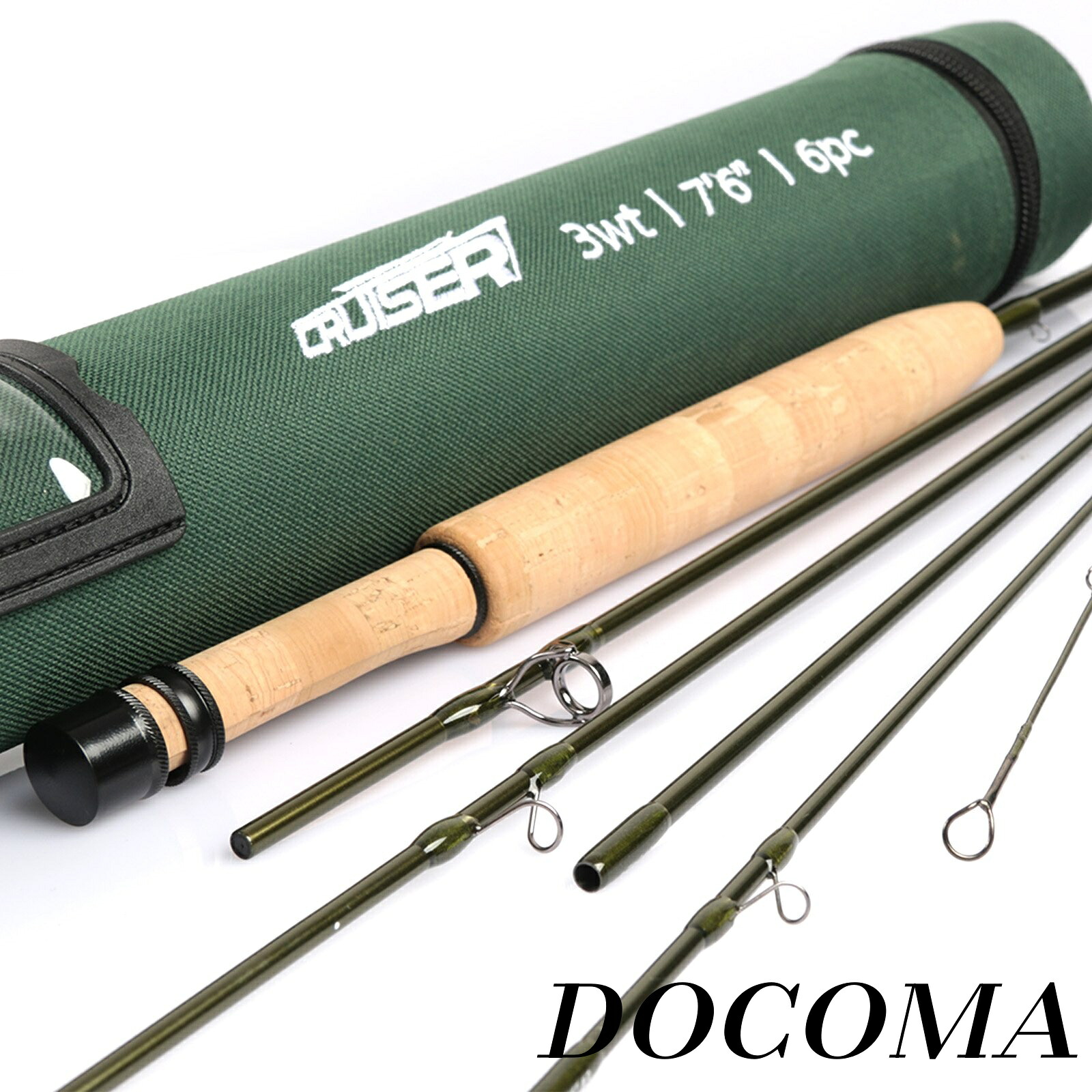 【まとめ買いで最大500円OFFクーポン!】【送料無料】フライフィッシングロッド; 3wt 7'6 '' 6ピース、IM10カーボンブランク、AAグレードリールシート フライロッド (7'6"3wt)｜ドゥコマ