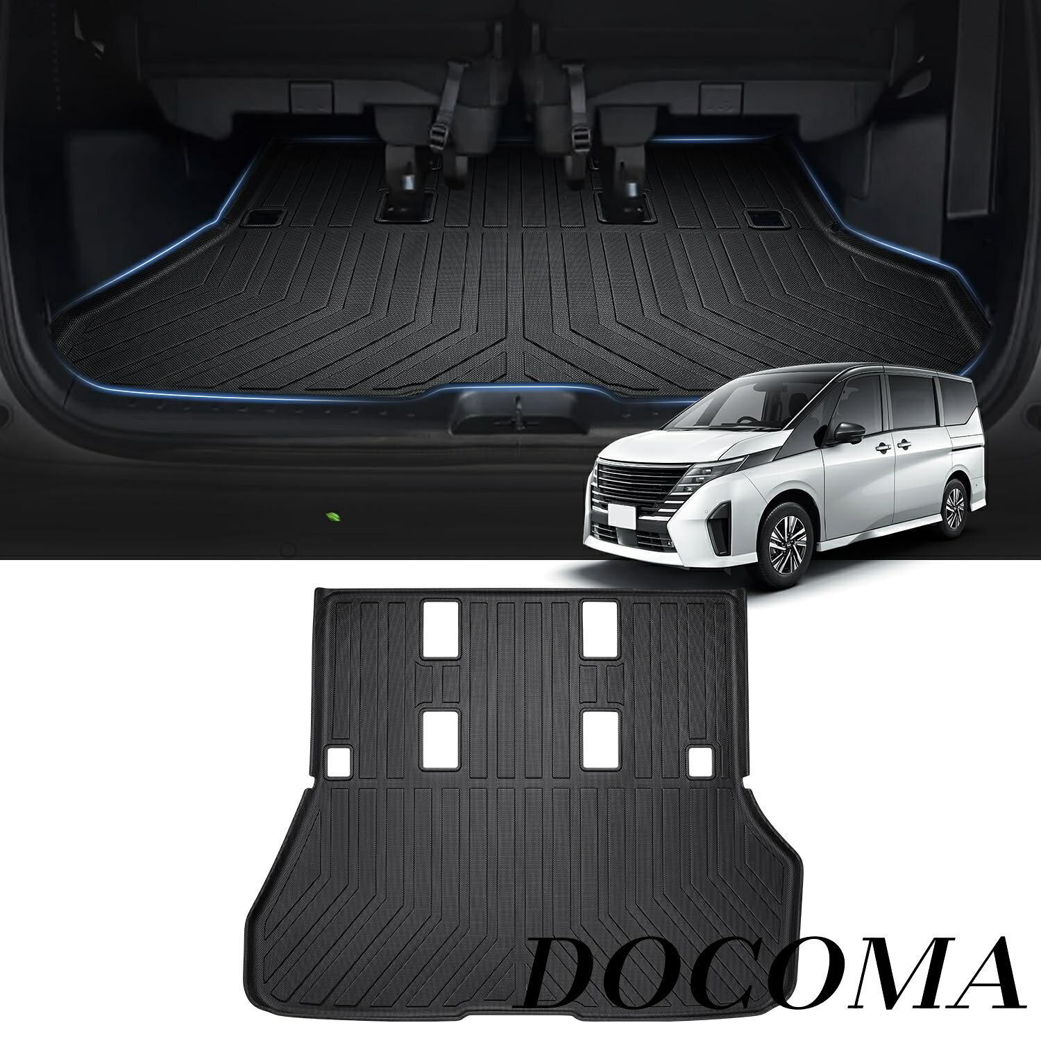 【まとめ買いで最大500円OFFクーポン!】【送料無料】日産 新型セレナ C28系 3D ラゲッジマット トランクマット ラゲッジトレイ 車種専用設計 SERENA C28 FC28 FNC28 NC28 2022年11月-現行 立体成型 カーゴマット TPE素材 防水 耐摩擦 耐汚れ 荷物収納 内装パーツ 装着簡単 1P