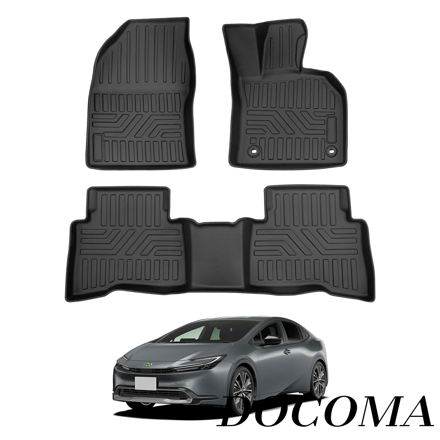 【まとめ買いで最大500円OFFクーポン!】【送料無料】新型 プリウス 60系 フロアマット 立体フロアマット 3D PRIUS 60 MXWH60 MXWH65 2023年1月-現行 TPE素材 カーマット 防水仕様 耐汚れ 抗菌性 耐磨耗性 カスタムマット 保護パーツ 3PCS