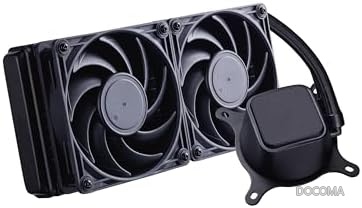 【送料無料】水冷CPUクーラー 240mm ブラック 無発光 静音 高い冷却性能 対応ソケット AM5 AM4 LGA1700 120mmファン&times;2 3年保証 簡単取付 オールインワン ロゴレス デザイン｜ドゥコマ