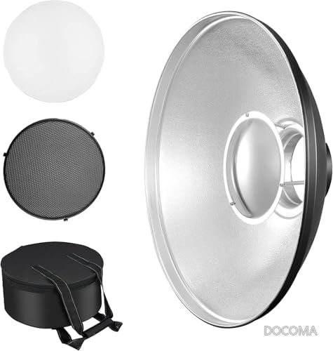 【送料無料】55cm ビューティーディッシュ オパライト Bowensマウント 白い柔らかい布 ハニカムグリッド 収納バッグ付き ストロボ 定常光 ポートレート モデル撮影 ライト｜ドゥコマ 10,079円