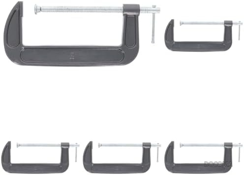 【送料無料】高儀 強力型 Cクランプ 200mm 5個セット 溶接 穴あけ 接着 固定 作業 業務用 大容量 高耐久 角ネジ山 しっかり止める 最大口開き幅200mm 中国製|ドゥコマ