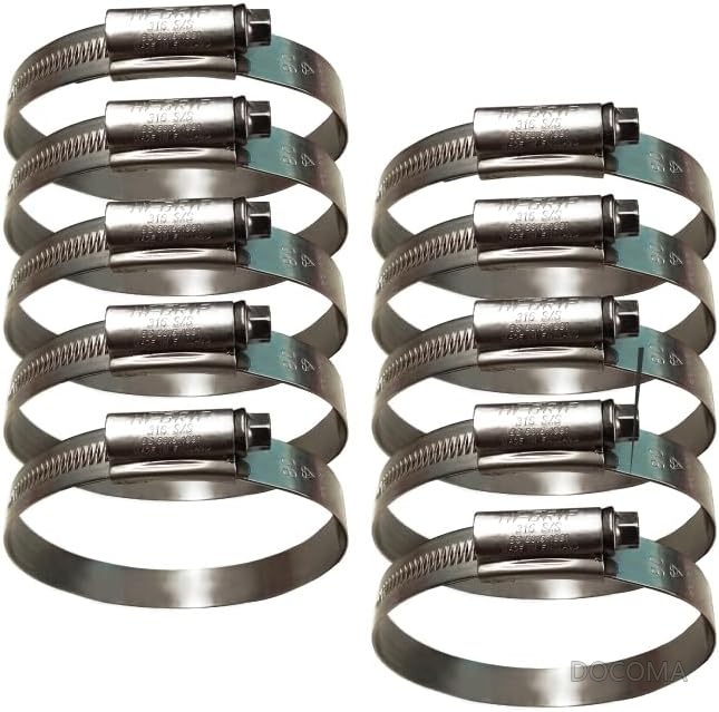 【送料無料】【10個セット】 ハイグリップ 耐熱 ホースバンド イギリス製 JCS 接続バンド 90～120mm オールステンレス SUS316 幅13mm 耐熱 耐寒 耐圧 耐久性 業務用 高品質｜ドゥコマ