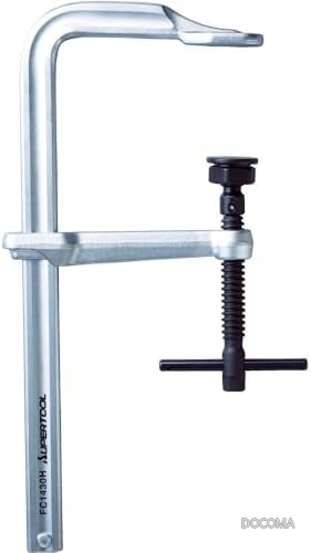 【送料無料】強力クランプ 最大締付圧13.5kN 大型L型クランプ 作業用 800mm対応 ヘビータイプ レール30&times;15mm フトコロ深140mm｜ドゥコマ 9,752円