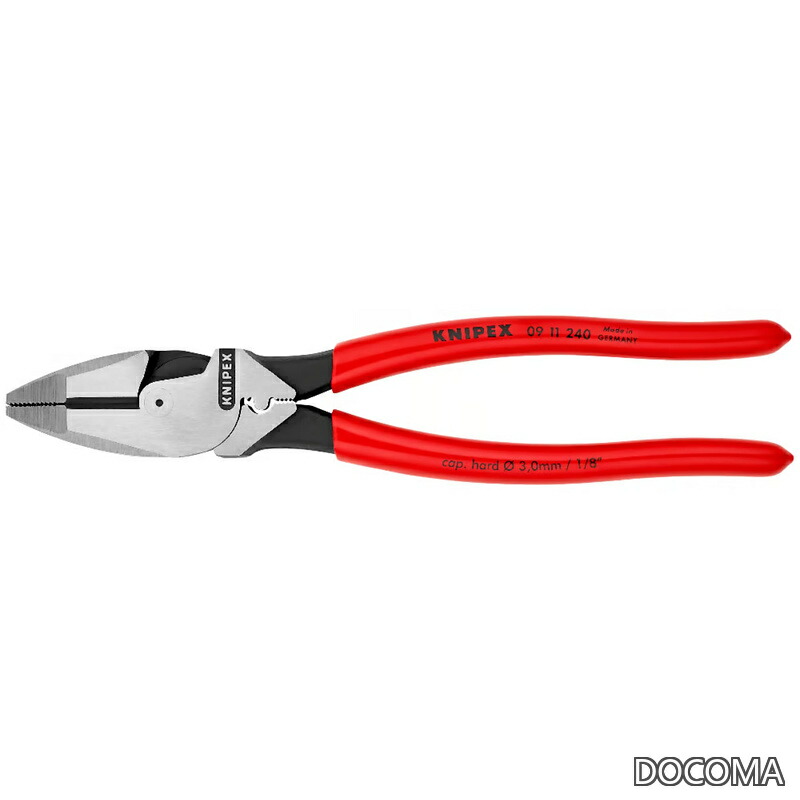 【送料無料】KNIPEX 架線工事用強力ペンチ(圧着付) 0911-240｜ドゥコマ