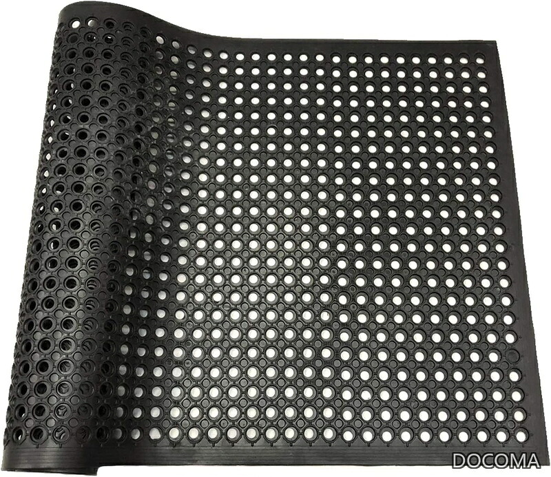 【送料無料】90x210 cm 厚10mm 泥落とし 玄関マット 業務用 ラバー 屋外 カット可能 滑り止め 水抜け 駐車場 飲食店 戸外|ドゥコマ