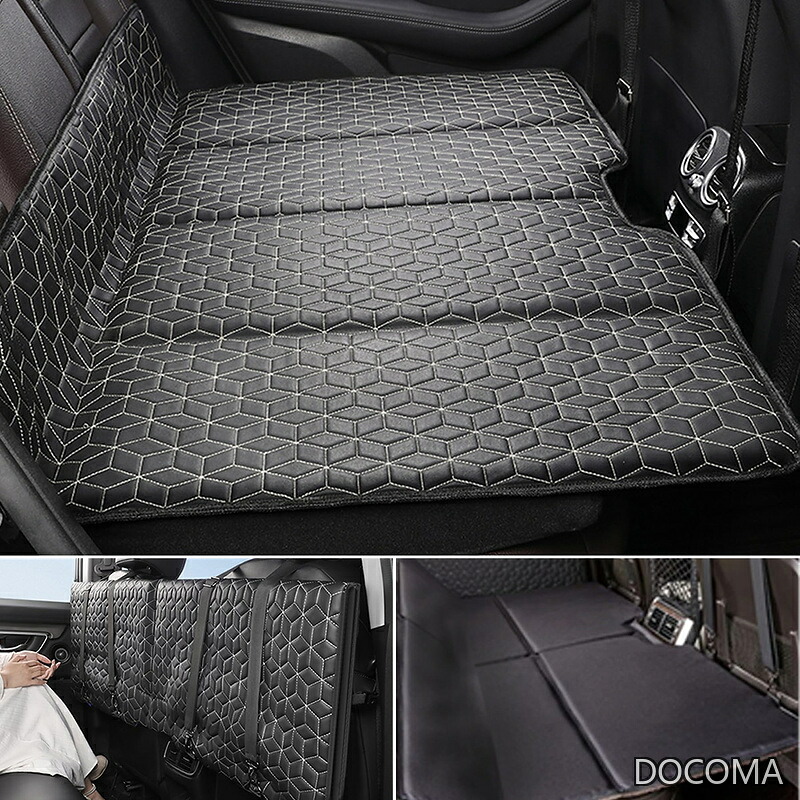 【送料無料】マット 車用ベッド アウトドア 後部座席マット キャンプ マット 非膨張式折りたたみ式カーマットレス 折りたたみ式 背もたれ付き 両面使用 SUV MPV 対応 仮眠 緊急 災害 グッズ 防災 カー用品 快適空間 仮眠 旅行用 (ブラック 全幅137cm&times;全長80cm)｜ドゥコマ