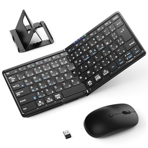 【最新御出まし】amoキーボードワイヤレスマウスセット折りたたみ式JIS判定基準日本語取り合わせBluetooth\u00262.4G繋ぎ合わせる無線電話軽さ静音マルチペアリングコンパクトパンタグラフBluetooth鍵盤二十日鼠