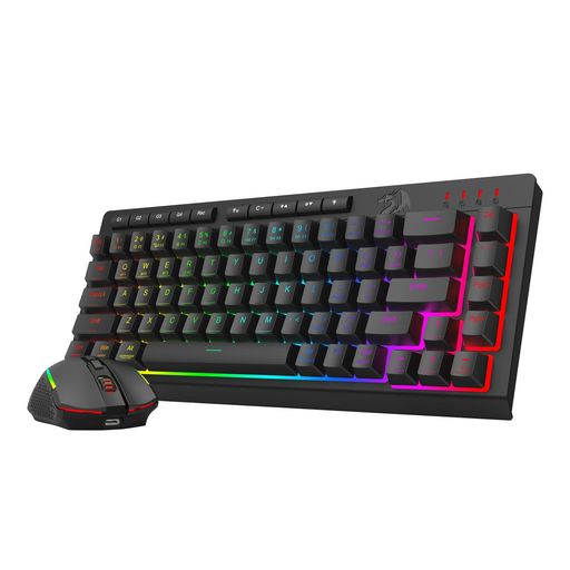 ワイヤレスゲーミングキーボード\u0026二十日鼠仕掛ける60%テンキー受け答え【BT/2.4G/USB有線】英語取り合わせ静音メンブレン12800DPI光学ゲーミングマウス申し受ける式RGBマクロ命令相応う