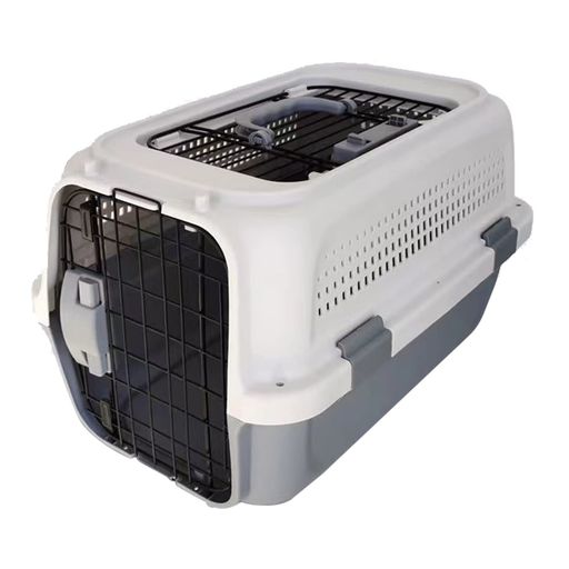 []通気性ペット猫犬スーツケース上から見える頑丈ペットキャリー取っ手付き輸送キャットドッグケー航空輸送ボックス航空輸送委託販売用スーツケースIATA安全基準クリアダブルドア…