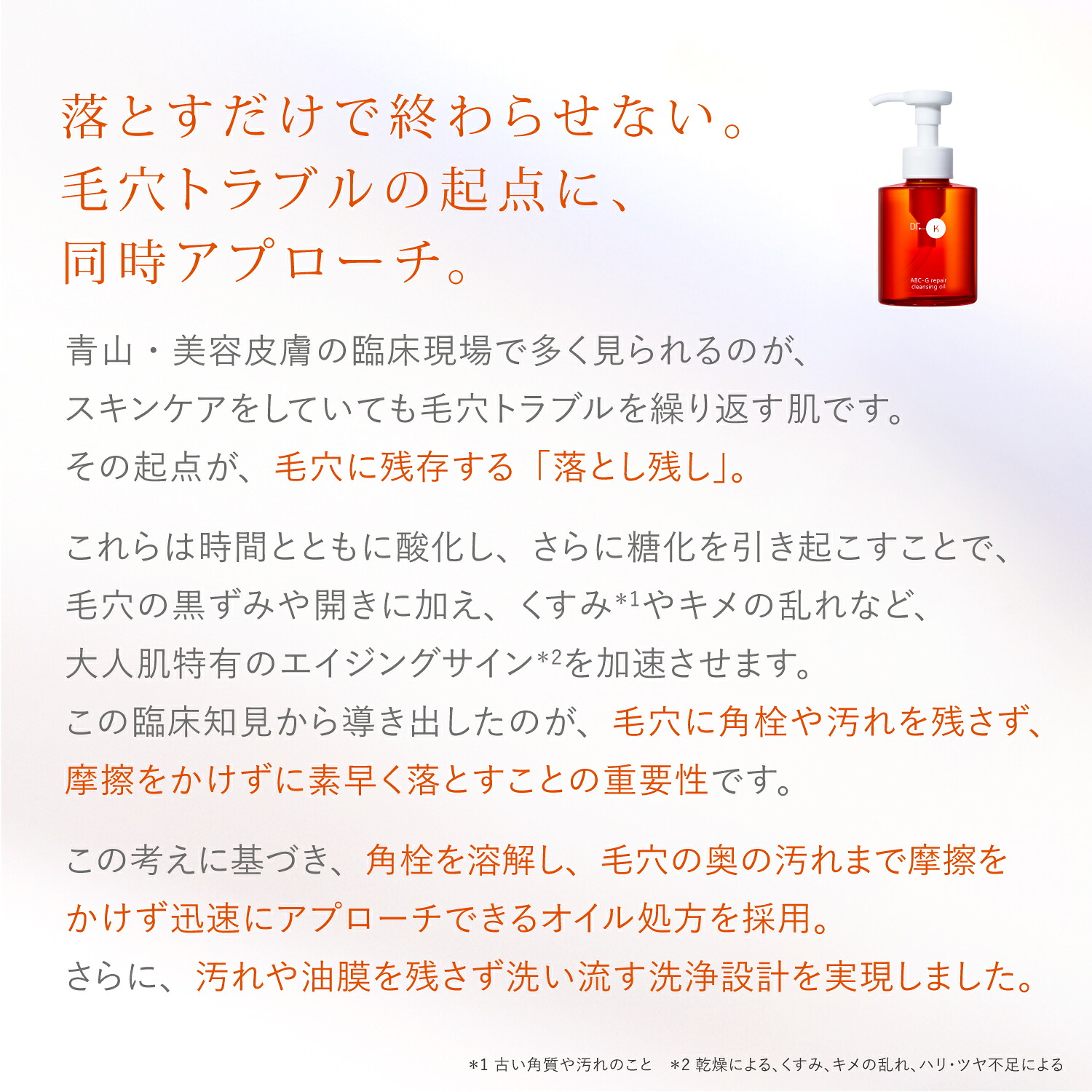 【ポイント5倍｜10/1(木)まで】＜新登場＞【ドクターケイ公式】 ビタミンクレンジング ABC-Gリペアクレンジングオイル 120g [ ビタミンC 誘導体 レチノール メイク落とし クレンジングオイル 毛穴ケア 角栓 W洗顔不要 エイジングケア 濡れた手OK ] ドクターk Dr.k