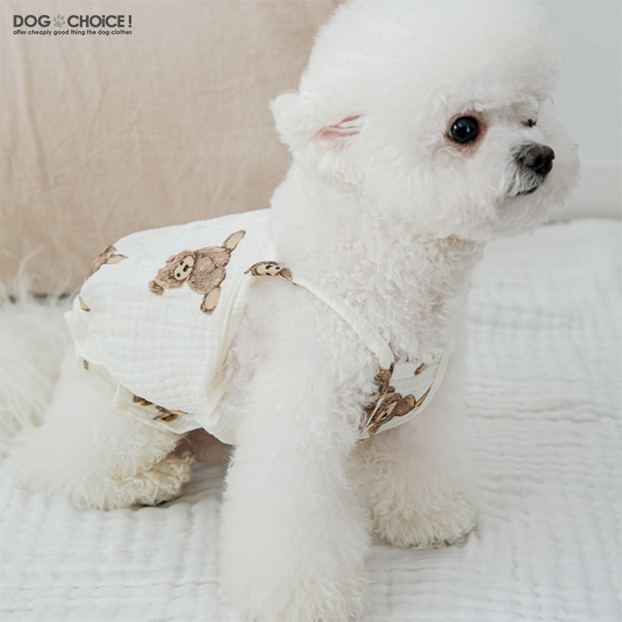 犬服 ドッグウェア 送料無料 春夏モデル キャミソール クマイラストがとても可愛いキャミソール ワンピース