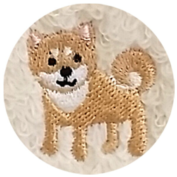楽天市場 メール便対応 犬のワンポイント刺繍付き 無撚糸パイル ハンドタオル 柴犬 犬雑貨専門店 銀屋