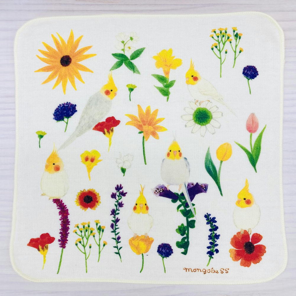 もも&まりん　ハンカチ　インコさん柄 もも&まりん様専用 ハンカチ インコさん柄 楽天市場】濱文様