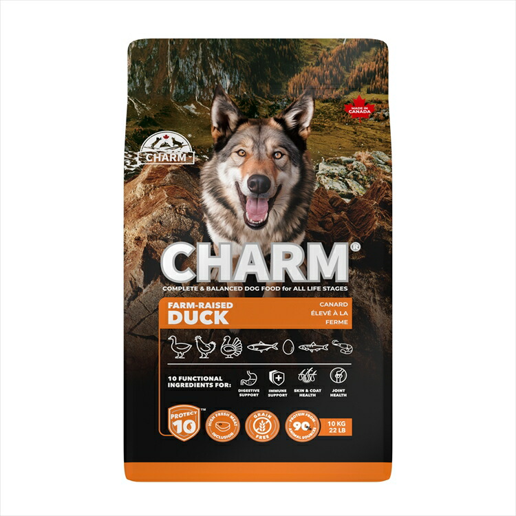 チャーム ドッグフード CHARM ファームレイズドダックドッグフード 10kg プレミアムフード グレインフリー 犬 ナチュラル アレルギー 小粒 無添加 肥満
