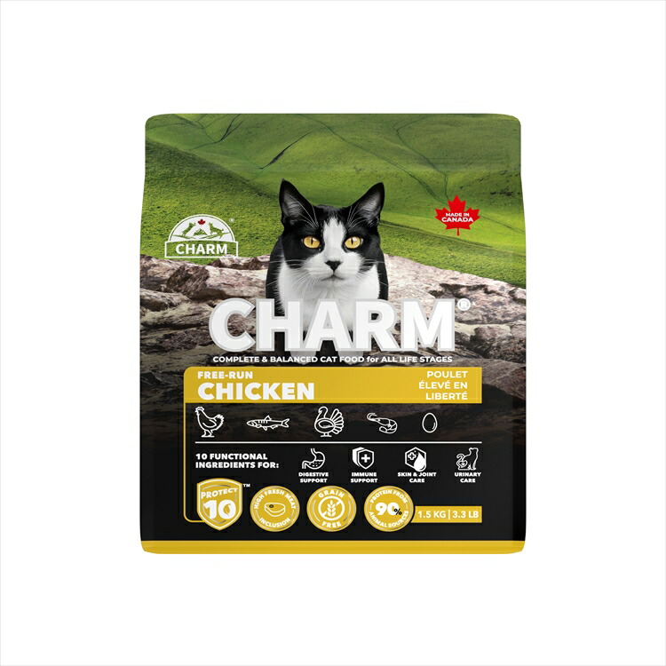 チャーム キャットフード CHARM フリーランチキンキャットフード 1.5kg プレミアムフード グレインフリー 犬 ナチュラル アレルギー 小粒 無添加 肥満