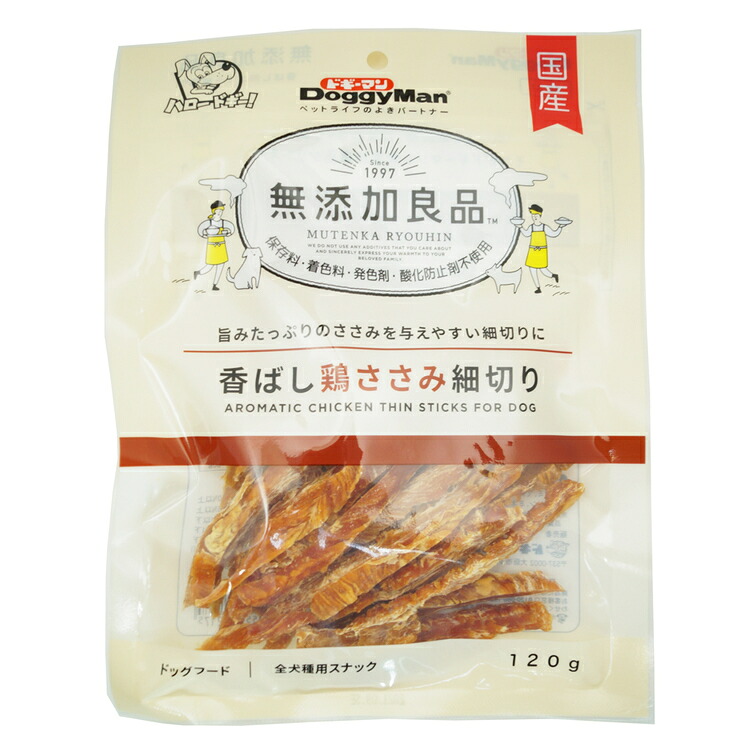 犬 おやつ ジャーキー 無添加良品 香ばし鶏ささみ 細切り 120g ささみ 犬用 ササミ 鶏ささみ オヤツ おやつ 犬用 ドギーマン 82217|Pet館~ペット館~