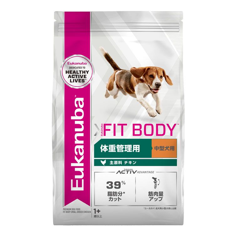 ユーカヌバ ミディアム フィットボディ 体重管理用 1歳以上の中型犬用 7.5kg 送料無料 ユーカヌバ ドッグフード 体重管理 中型犬用 ミディアムフィットボディ 犬 FITBODY 健康管理 チキン Eukanuba