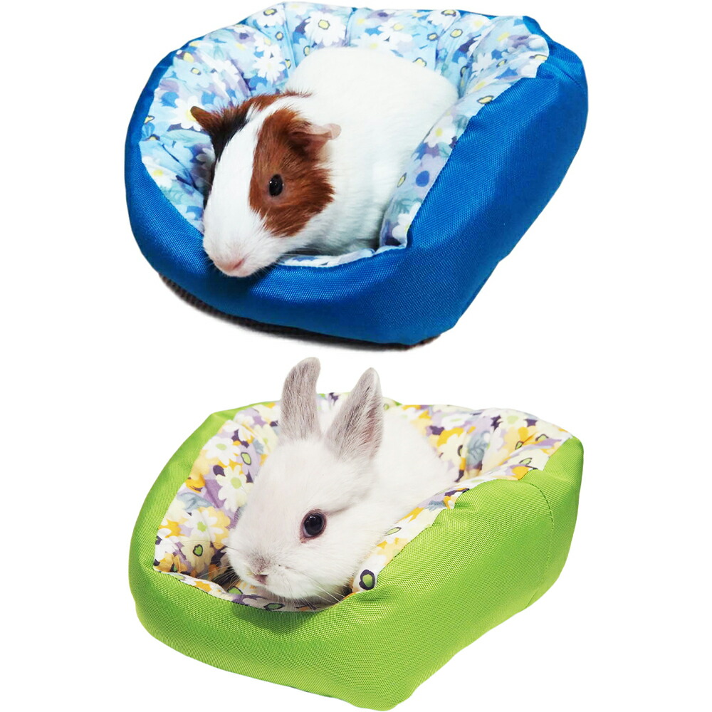 楽天市場 送料無料 正規品 レインボー うさちゃんのもこもこベッド フラワー アクア ライム うさぎ ウサギ 兎 ベッド 春 夏 ドッグフード 犬用品の店ペネット