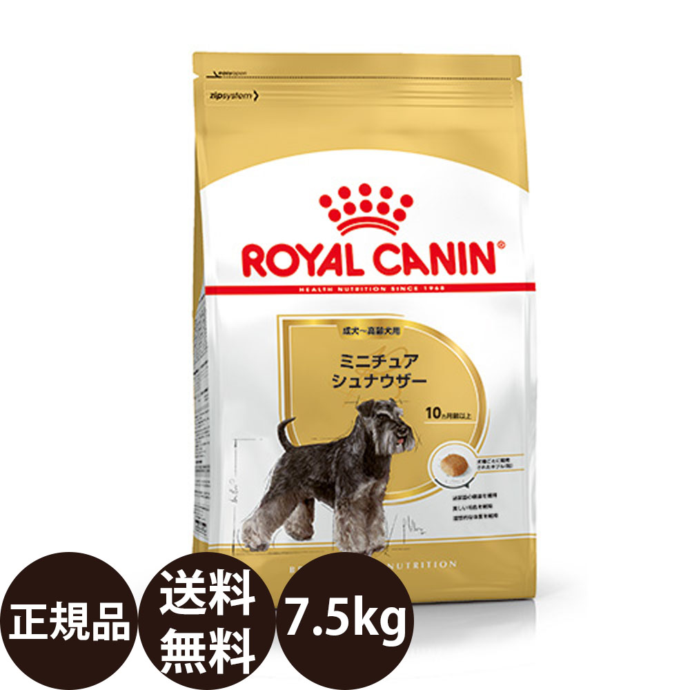 【面白がる締め切り日:2027/6/16】[ 定め事品 貨物輸送無料 ] ロイヤル聖地 ミニチュアシュナウザー 成犬・老いらく犬用 7.5kg [ ROYAL CANIN ロイヤルかなん BREED ブリード 健全さ ニュートリション 犬 犬用 成犬 老いらく犬 年がしら 10ヵ月齢以上 ]