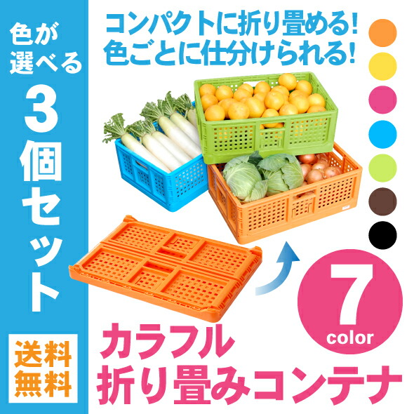 【楽天市場】【送料無料】カラフル折り畳みコンテナ 同色10個セット [ 折りコン 収納 収穫 農業 出荷 片付 整理 ] : doGARDEN  ドゥガーデン楽天市場店