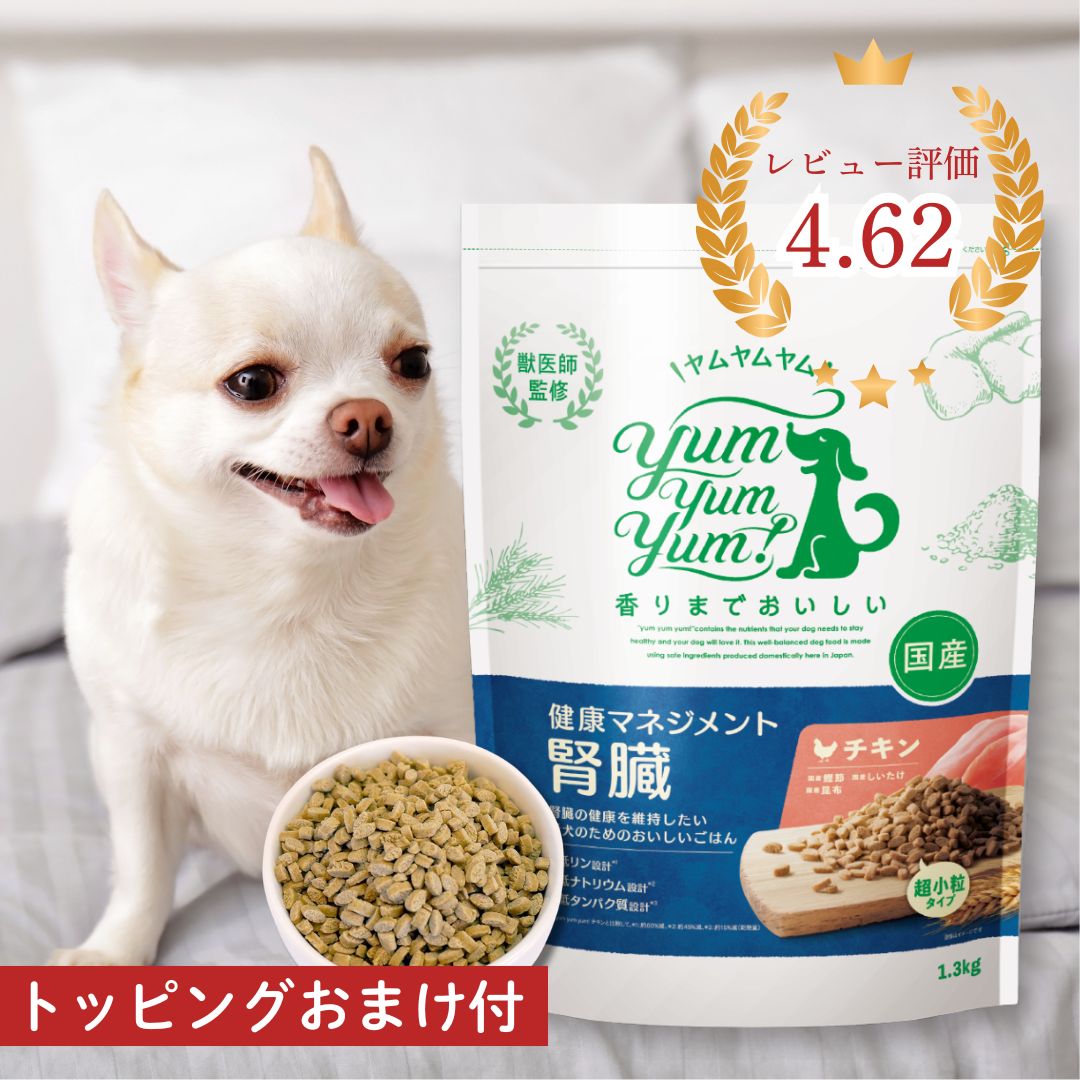 ヤムヤムヤム 腎臓 健康マネジメント腎臓 1.3kg ヤムヤムヤム 犬 ドックフード 無添加 国産 鶏肉 食いつき 小粒 yumyumyum ドライフード 超小型犬 小型犬 成犬用 19,875円