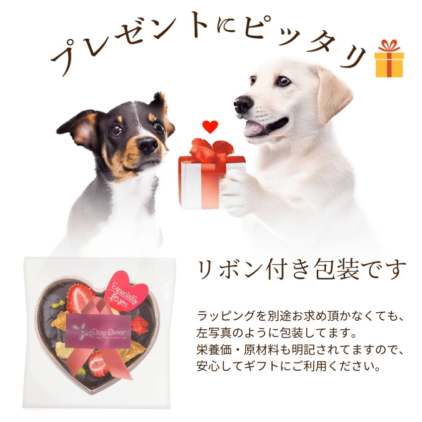 期間限定】犬用 バレンタイン チョコ(ハートのギフト チョコ ケーキ)無