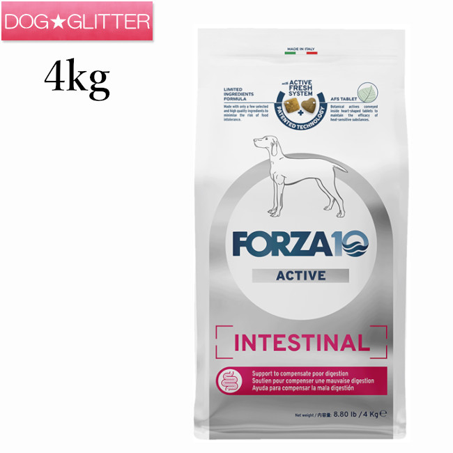 フォルツァディエチ インテスティナルアクティブ 並み並み 4kg\u003cbr /\u003e犬用 中粒 ドッグフード 素っ気ないボンネット フォルツァ10 FORZA10