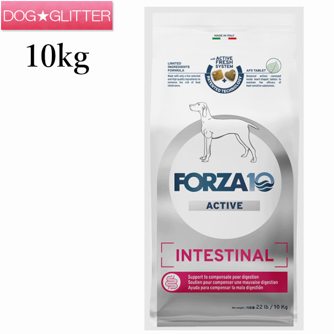 フォルツァディエチ インテスティナルアクティブ 並み並み 10kg\u003cbr /\u003e犬用 中粒 ドッグフード 素っ気ないボンネット フォルツァ10 FORZA10