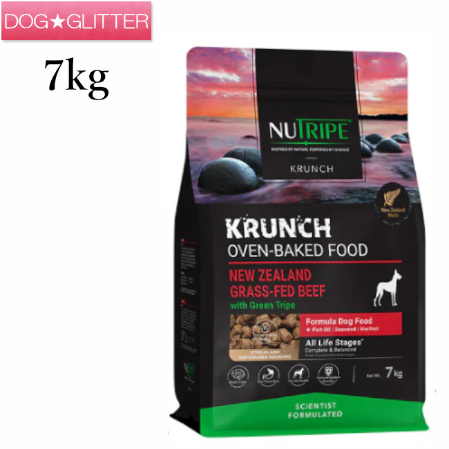 ニュートライプ クランチ オーブンベークド 牛肉withグリーントライプ 7kg\u003cbr /\u003e犬用 ドッグフード 素っ気ないボンネット 全年歯 取り入れる営養素食 グレインフリー NUTRIPE
