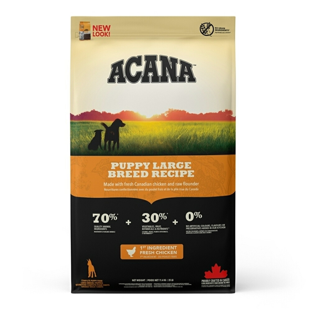 犬用 ドッグフード ACANA アカナ パピーラージブリードレシピ 11.4kg 穀類不使用 子犬 仔犬 大型犬 プレミアムフード アカナ トランペッツ Trumpets 【D】