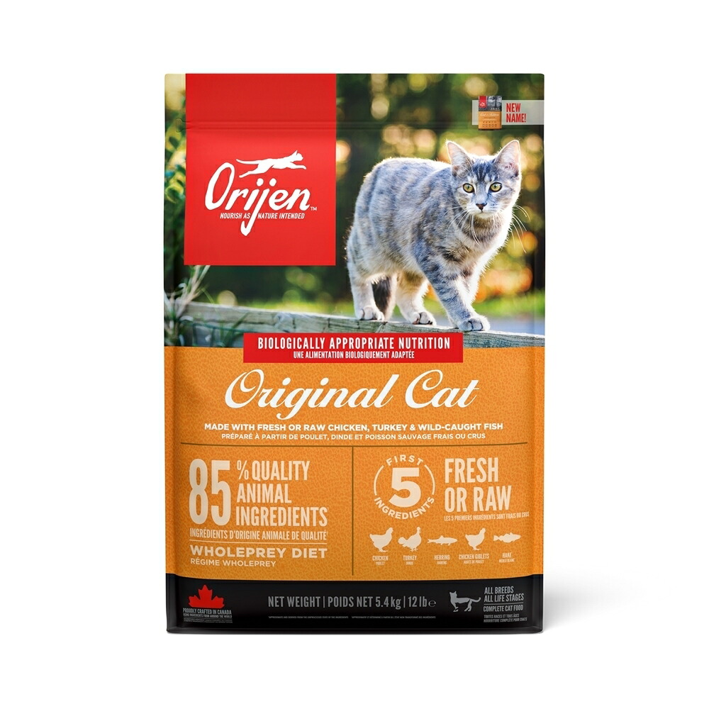 猫用 キャットフード ORIJEN 開びゃく オリジナルキャット 5.4kg 禾穀類不当て嵌める プレミアムフードオリジン トランペッツ Trumpets 【B】【D】