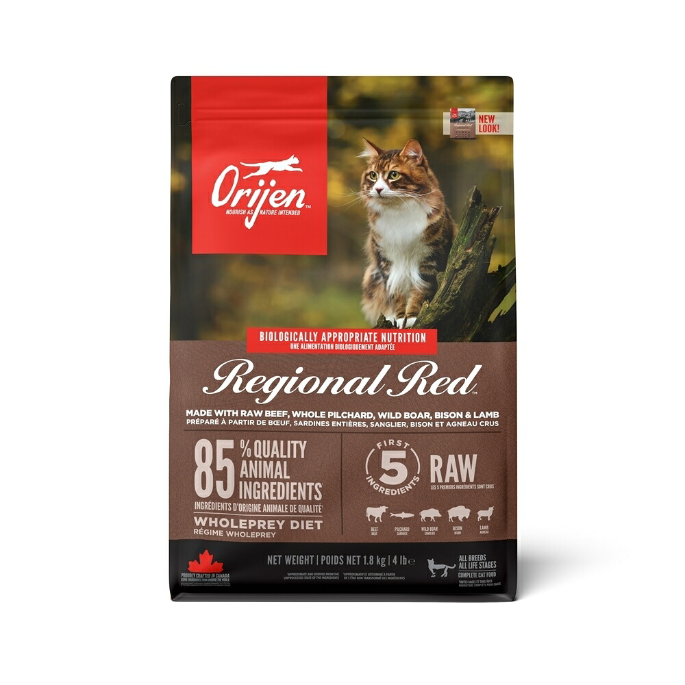 猫用 キャットフード ORIJEN オリジン レジオナルレッドキャット 1.8kg 穀類不使用 プレミアムフードオリジン トランペッツ Trumpets 【B】【D】