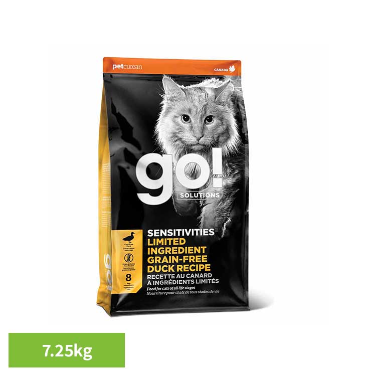 GO！GF センシティブキャット ダック 7.25kg  キャットフード グレインフリー プレミアムフード アレルギー ダック 全年齢 小粒 センシティブ シンプル 敏感 グローバルペットニュートリション 【B】
