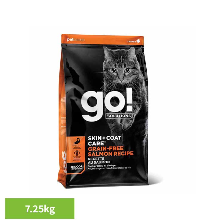 GO！GF 皮膚・被毛キャット サーモン 7.25kg キャットフード グレインフリー プレミアムフード 皮膚 被毛 涙焼け 小粒 全年齢 サーモン インドア グローバルペットニュートリション 【B】