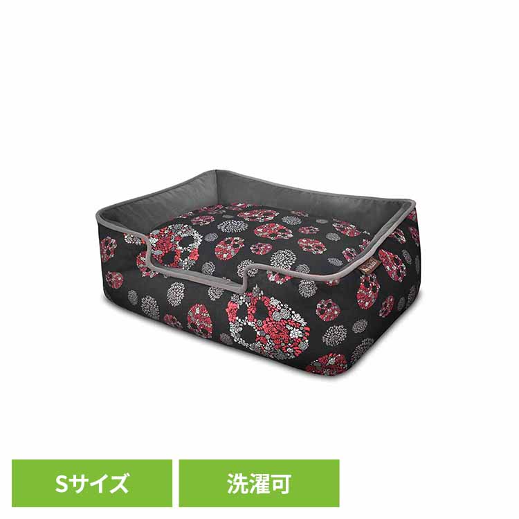ラウンジベッド S スカル ペット用ベッド 犬用ベッド 猫用ベッド 犬用クッション 猫用クッション ペット用クッション あごのせ 洗いやすい ずっと使える デザイン性 ルークラン