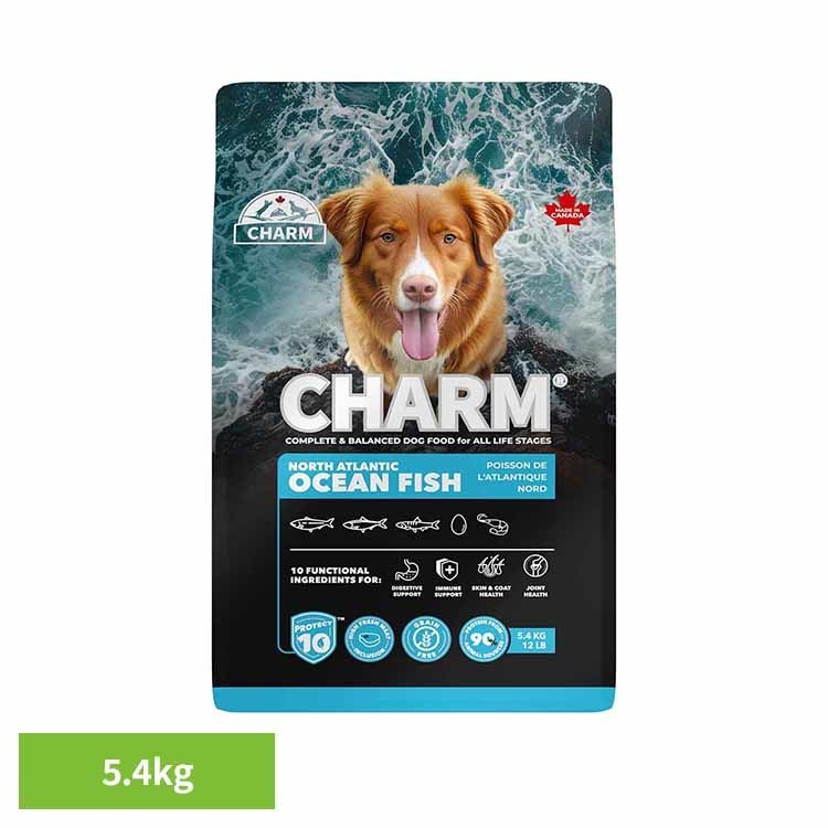 CHARM ノース・アトランティック・オーシャン・フィッシュドッグフード 5.4kg 惹き付ける ドッグフード 割り増し金ボンネット グレインフリー 犬 自然的 アレルギー反応 素粒子 無付け加える 肉付きのよい 惹き付ける[2605SX] ドッグフード・サプリメント-犬用品